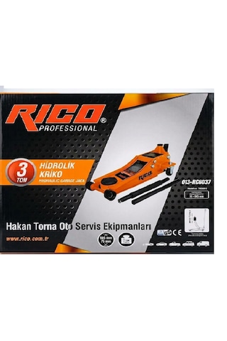 Rico 3 Ton Çift Piston Kriko Hidrolik Alçak Şase Arabalı Kriko