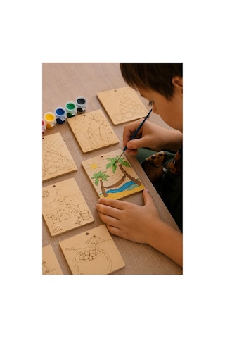 Ahşap Boyama Tabletler 10lu Set 10x15cm 10 Adet Tablet Boyama Figürü Etkinlik Çocuk Gelişim Motor Beceri Anasınıfı