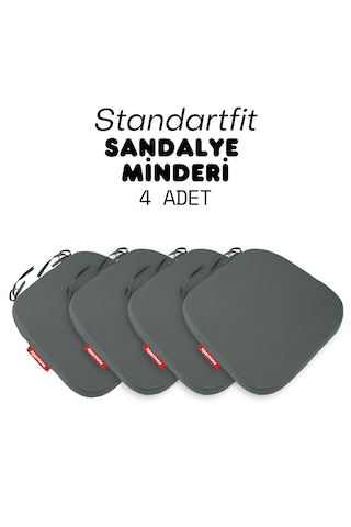 Xpermate 6'lı Standartfit Oval Sandalye Minderi 42x42x5 Antrasit