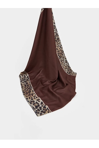 Lc Waikiki Kahverengi Leopar Desenli Kadın Şal