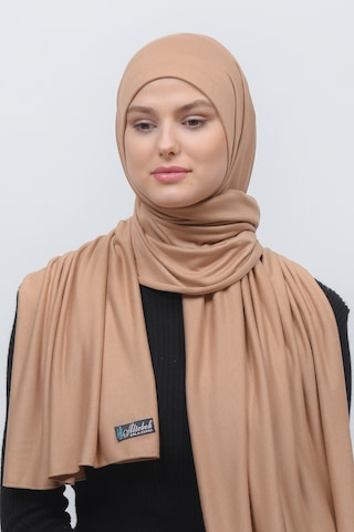 Altobeh Tesettür Kadın Düz Renk Penye Şal Hijab - Koyu Bej