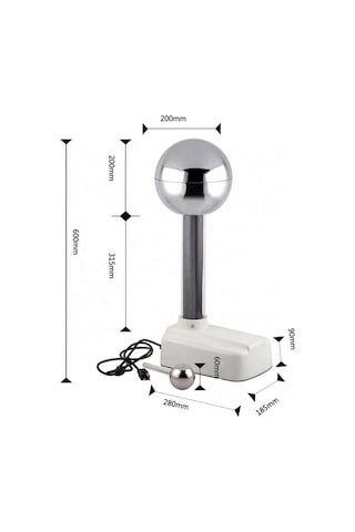 Van De Graaff Jeneratörü Krom Kaplı Metal Küreli Yedek Kauçuk Kayış İle