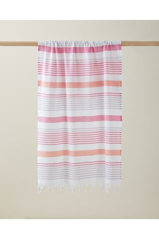 Calen Rejenere Çizgili Peştamal 80x150 Cm Pembe-mor