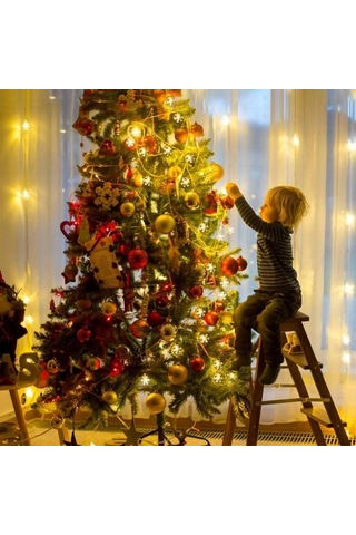 5 Metre Led Işıklı 28'li Kar Tanesi Işık Zinciri Dekoratif Pilli Aydınlatma Ev Dekorasyonu Süsleme Salon Oda Merdiven Balkon Süslemeleri İçin Yılbaşı Eğlence Doğum Günlerine Özel Aydınlatma