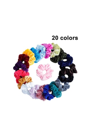 Kadife Saç Bantları, Saç Bandı Demetleri, Kızlar İçin Saç Aksesuarları, Kalın Lastik Bantlar, Renkli At Kuyruğu Çok Renkli