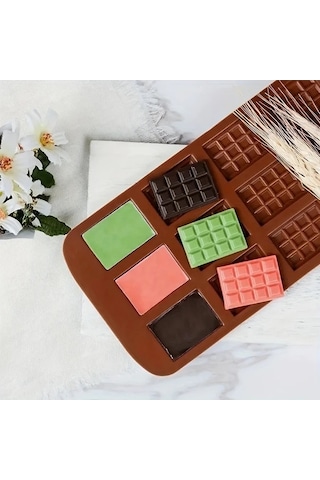 Trendooze 12 Gözlü 3d Silikon Çikolata Kalıbı Elektriksiz Isıtma Kahverengi Mutfak Aksesuarı Gaojunshop01