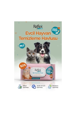 Reflex Care Evcil Hayvanlar İçin Çok Amaçlı Hijyenik Temizleme Mendili 50'li X 3 Adet