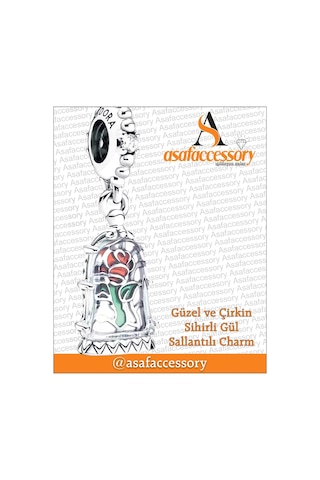 Güzel Ve Çirkin Gül Sallantılı Charm Asafaccessory Gümüş