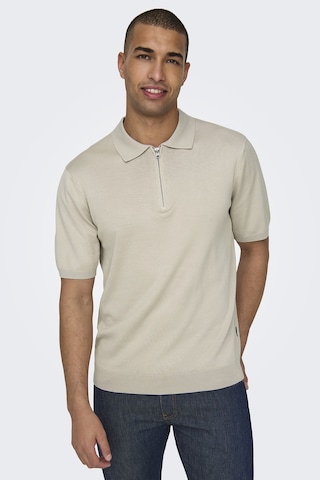Only & Sons Erkek Polo Yaka T Shirt 22028606 Açık Bej Açık Bej