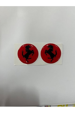 Motosiklet Damla Etiket Ferrari Kırmızı Sticker 5x5cm