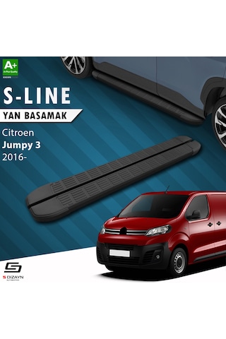 S-dizayn Citroen Jumpy 3 Kısa Şase S-line Siyah Yan Basamak 213 Cm 2016 Üzeri A+ Kalite
