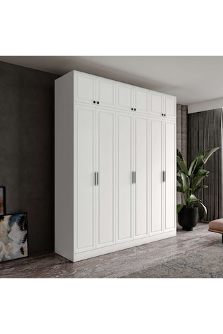 Milas 6 Kapaklı Komple Mdf Yüklüklü Gardırop