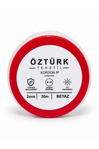 2 Mm Polyester Kordon İp 30 Metre Çok Amaçlı Düşük Esnemeli Beyaz