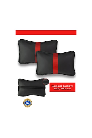 Volkswagen Scirocco Uyumlu Oto Koltuk ,araba Boyun Yastığı Mavi Şerit 2 Adet Siyah