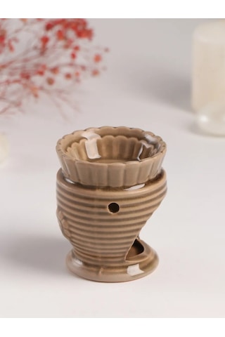 Simalend Aroma Lambası Seramik Çiçeklenme Koyu Gri 397519761