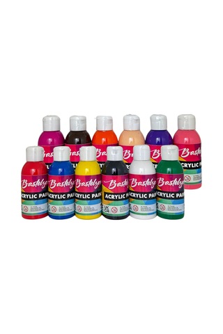 Mona Lısa Akrilik Boya Seti. Her Biri 12 Renk 110 Ml. Çocuklar İçin Boyalar. Tuval, Dökme, Kağıt, Ahşap, Karton, Taş, Metal, Seramik, Paskalya Yumurtaları İçin Opak Boyalar. Çok Amaçlı Boya Seti 12 X 110 Ml