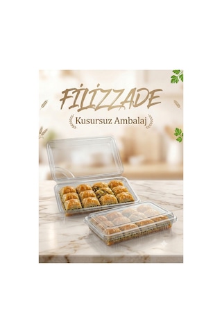 500 Gr Sızdımaz Saydam Soğuk Baklava Kutusu Çok Amaçlı 11 Adet