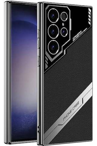Zore Galaxy Uyumlu S23 Ultra Kılıf Kamera Korumalı Suni Deri Tasarım Msra Yeni Seri Procase Kapak-siyah Siyah