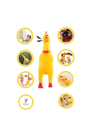 Köpekler İçin Bağıran Tavuk, Horoz, Shrilling Chicken Oyuncak - Büyük Boy 30 Cm