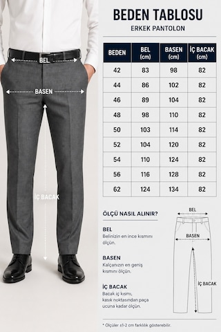 Neco Giyim Erkek Regular Fit Armür Desen Kumaş Pantolon Koyu Gri Koyu Gri
