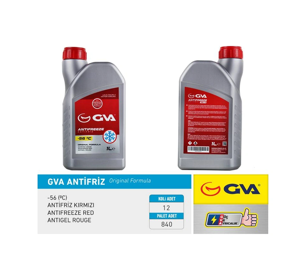 Antifriz 1 Lt -56 C Kırmızı Long Life Kolı 12 Ad Organık 12 Adet