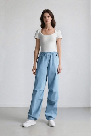 Defacto Jogger Yüksek Bel Bilek Boy Paraşüt Jean Pantolon C1321AX24SMNM39 Mavi