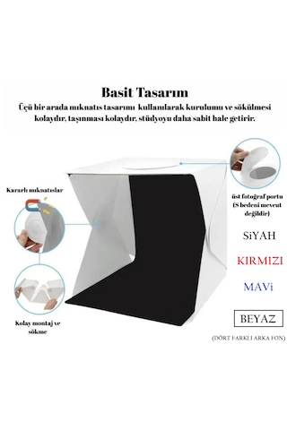 Hpytech Katlanabilir Fotoğraf Kutusu,ışıklı Ürün Çekim Çadırı