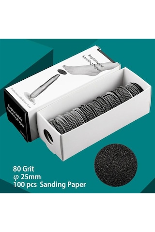 Ellea Nail Pododisk Medium Yedek Zımpara 100 Adet 25 Mm 80 Grit