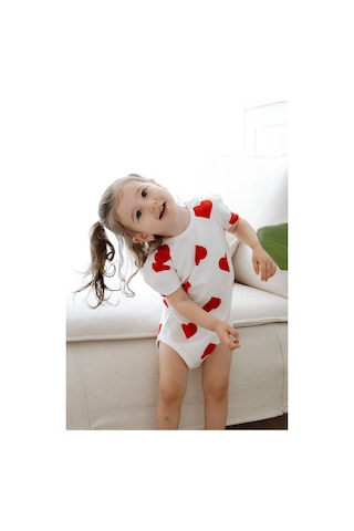 Lilabio %100 Pamuk Kalpli Kısa Kollu Bebek Body Beyaz