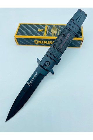 Browning Marka Siyah Yarıotomatik Kamp Çakı //s11 -22cm Siyah