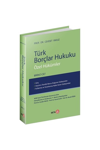 Türk Borçlar Hukuku Özel Hükümler Cilt.I Cılt.II Takım
