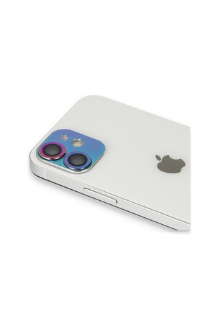 iPhone Uyumlu 11 Pers Alüminyum Kamera Lens - Rainbow Düz Renkli