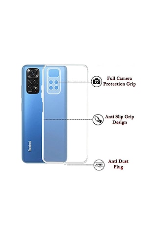 Xiaomi Redmi Note 11S Uyumlu Silikon Kamera Korumalı Şeffaf Kılıf