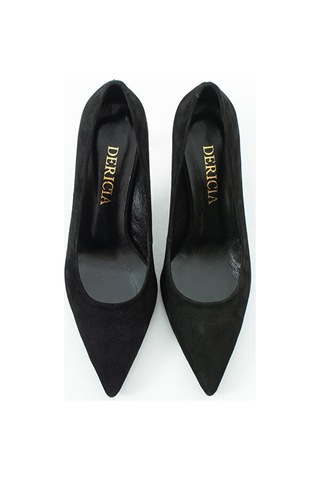 Dericia Shoes Elina Hakiki Deri Kadın İnce Topuklu Ayakkabı Siyah