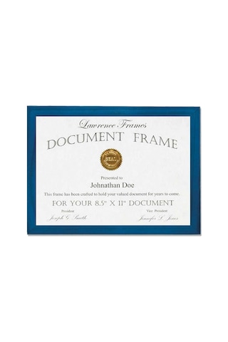 Lawrence Frames Mavi Ahşap Sertifika Resim Çerçevesi, Galeri Koleksiyonu, 8-1/2 X 11-inç