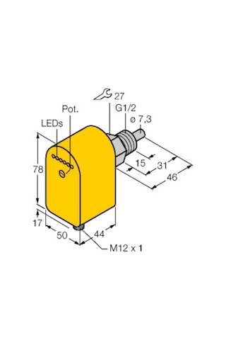 Turck 6870056 Fcs-g1/2a4p-lıx-h1141 Akış İzleme Entegre İşlemcili Daldırma Sensörü