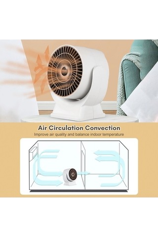 Flybuy 800w Taşınabilir Isıtıcı - Enerji Tasarruflu, Devrilme Korumalı, Beyaz, 11,8x11x19,5 Cm, Pratik Kullanım