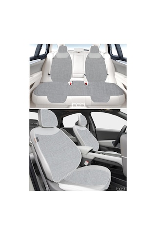 Bod Keten Terletmez Oto Koltuk Minderi Seti Koltuk Koruma Kılıfı Yalı Serisi Ön Arka Set Gri