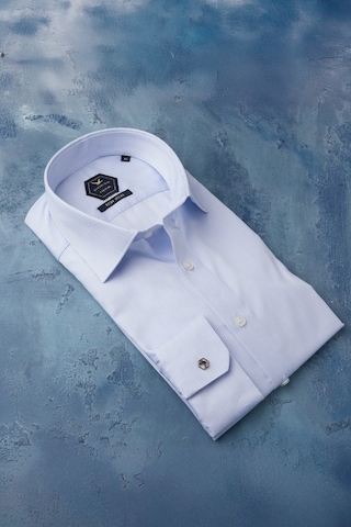 Dorss Slimfit %100 Pamuk Premium Serisi İnce Çizgili Gömlek Mavi