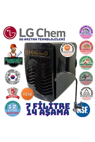 Lg Chem Gold Siyah Montaj Dahil 12lt 7fl 14 Aşama Su Arıtma Cihaz