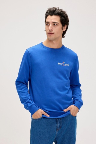 Bad Bear Splashy Crewneck Erkek Sweatshirt-29159 Saks Mavi