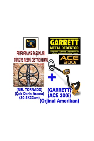 Garrett Ace 300İ+Nel Tornado 33Cm Derin Performans Başlık-Ace300İ