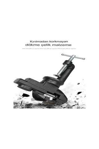 Steiner 60mm Dövme Çelik 360 Derece Döerli Sabit Masa Tezgah Meng