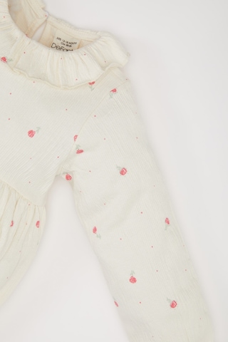 DeFacto Kız Bebek Yenidoğan Floral Uzun Kollu Çıtçıtlı Body D9092A525SPER233 Ekru
