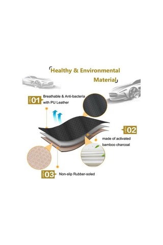 Novahub Yüksek Kalite Siyah Pu Deri Araba Koltuk Minderi Takım, İnce Bel Arkalığı, Kolay Kurulum, Telefon Cep, Çoğu Araba İçin Uygun