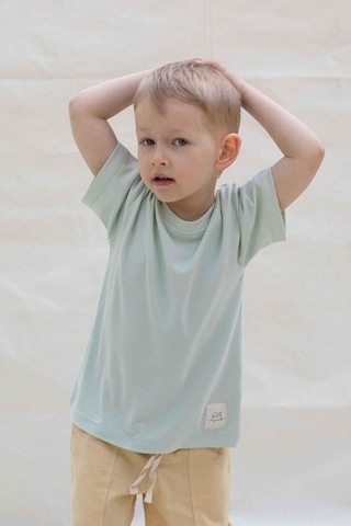 Little Gusto Bambu Oversize Çocuk Tişört Yeşil