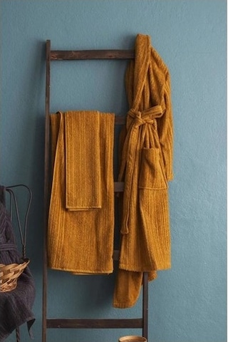 Apricitas Home Timeless Antrasit-safran %100 Pamuk 6 Parça Aile Bornoz Seti Antrasit