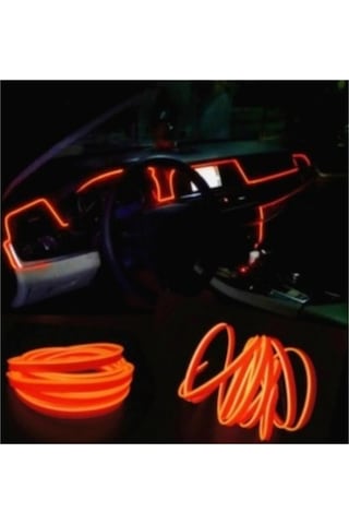 Her Araca Uyumlu Universal İp Neon Led - Turuncu Amber Portakal Renk 2 Metre 12v