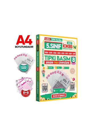 2027 5.Sınıf İOKBS PAKET 8li Tıpkı Basım/Tüm Dersler Tek Kitap Çözümlü Çıkmış Soru Bankası 2li Set