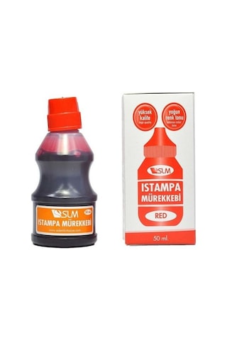 Slm 50 Ml Kırmızı Istampa Ve Kaşe Mürekkebi - 5'li Paket